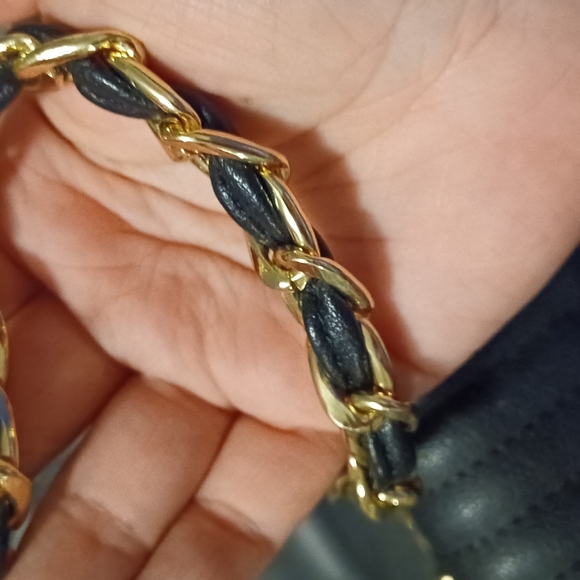 Bebe Black Crossbody Purse faux leather Gold Hardware Handbag - Picture 14 of 14